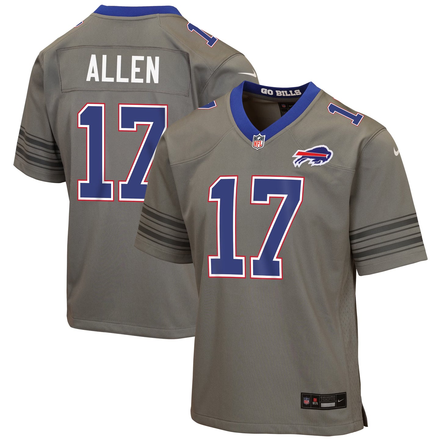 Youth Buffalo Bills Josh Allen Nike Gray Nickel City Game Jersey