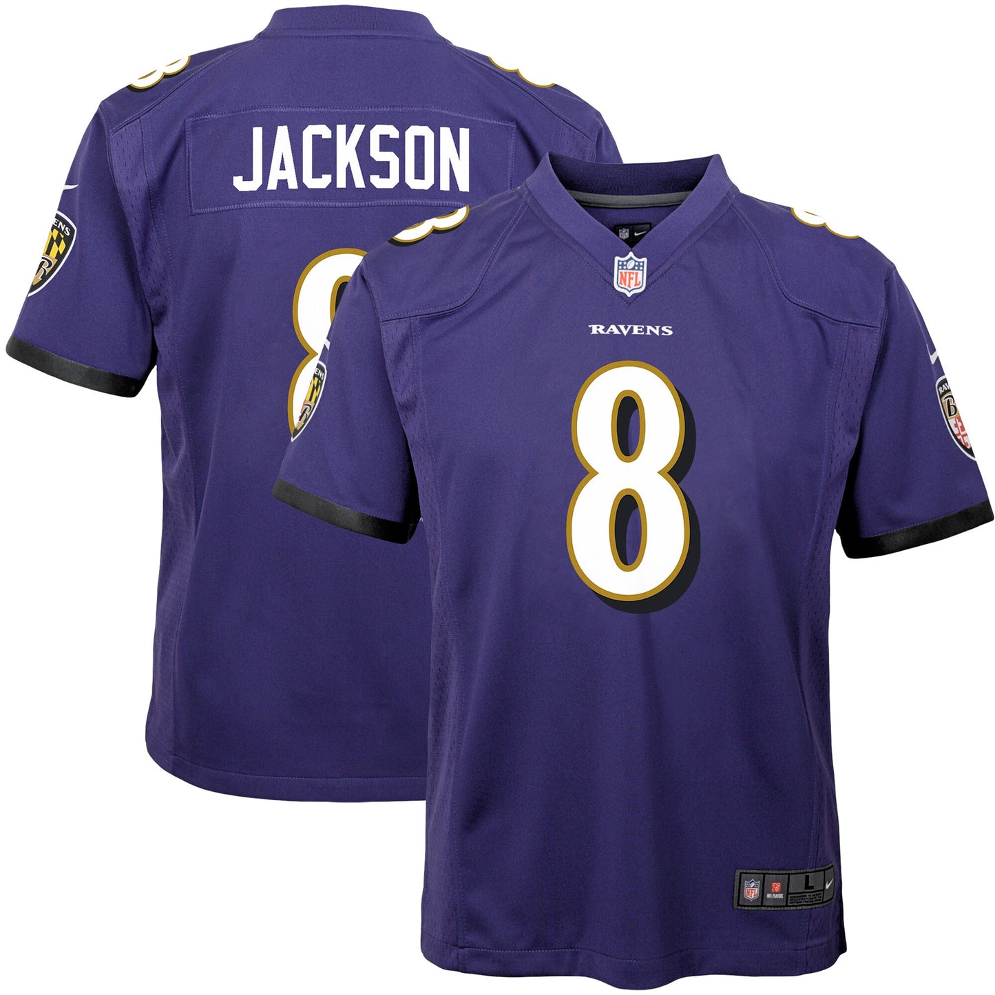 Youth Baltimore Ravens Lamar Jackson Nike Purple Game Jersey