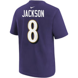 Youth Lamar Jackson Baltimore Ravens Nike Purple Player Pride Name & Number T-Shirt - Pro Jersey Sports