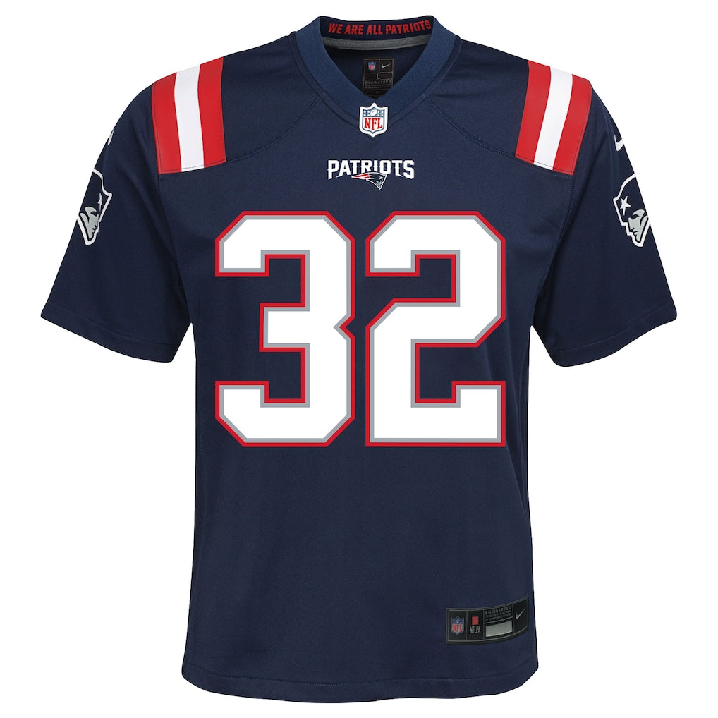Youth Treveyon Henderson New England Patriots Nike Navy Game Jersey