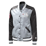 Women's Chicago White Sox Starter Cooperstown Collection Black Batterman Satin Button Down Jacket - Pro Jersey Sports