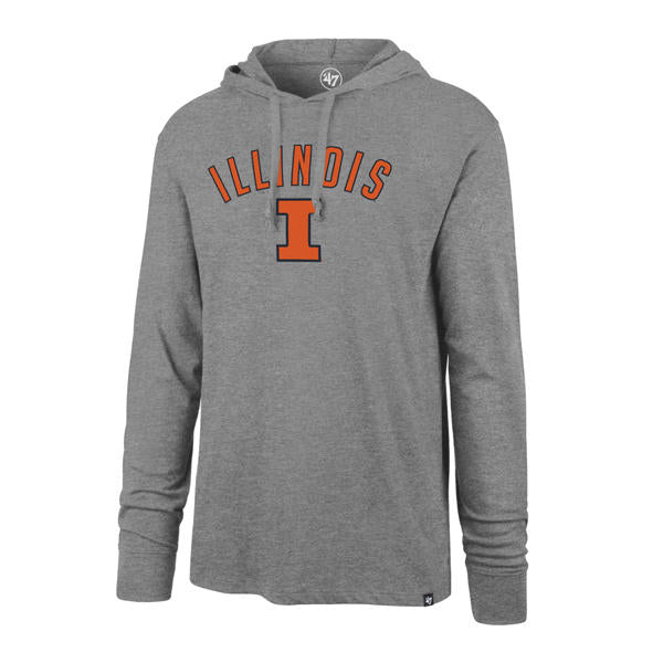 Mens Illinois Fighting Illini '47 NCAA Focus Club Hood Long Sleeve T-Shirt