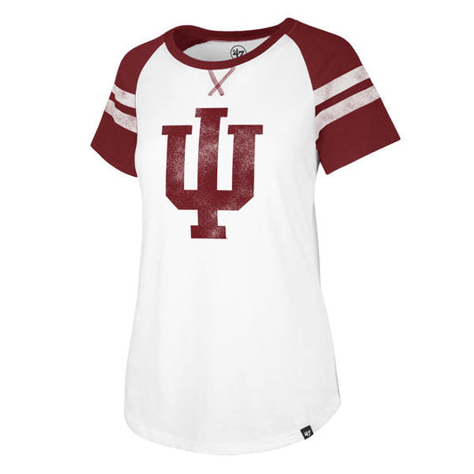 Indiana Hoosiers '47 NCAA Women's Fly Out Raglan T-Shirt