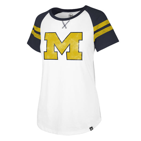Michigan Wolverines '47 NCAA Women's Fly Out Raglan T-Shirt