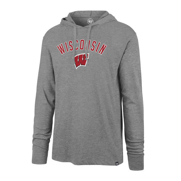 Mens Wisconsin Badgers '47 NCAA Focus Club Hood Long Sleeve T-Shirt