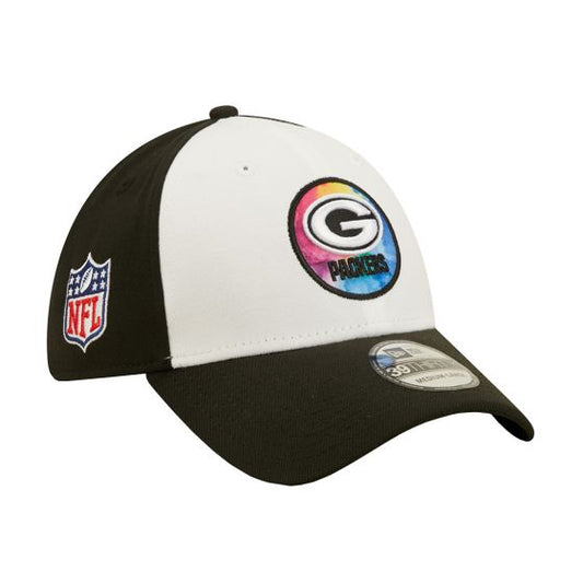 Men's Green Bay Packers New Era Crucial Catch 2022 NFL Coaches Sideline White/Black 39THIRTY Flex Hat