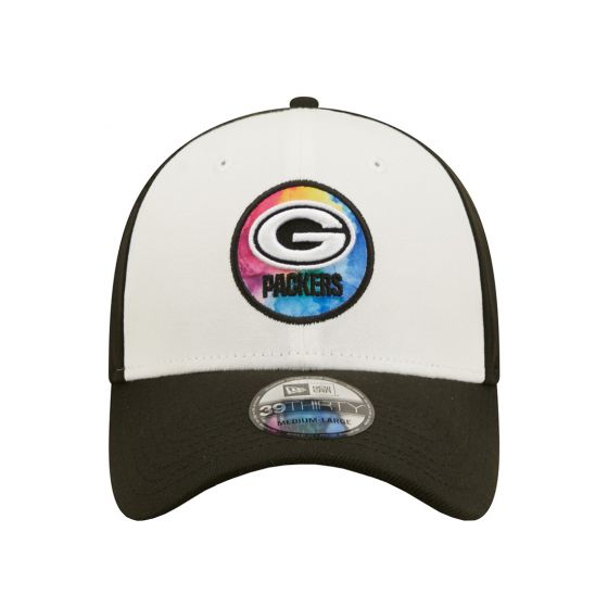 Men's Green Bay Packers New Era Crucial Catch 2022 NFL Coaches Sideline White/Black 39THIRTY Flex Hat