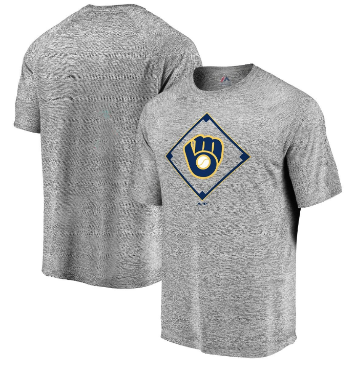 Men's MLB Milwaukee Brewers Slate Gray Just Getting Started Tee