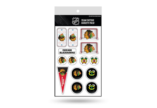 Chicago Blackhawks NHL Tattoo Variety Pack By Rico