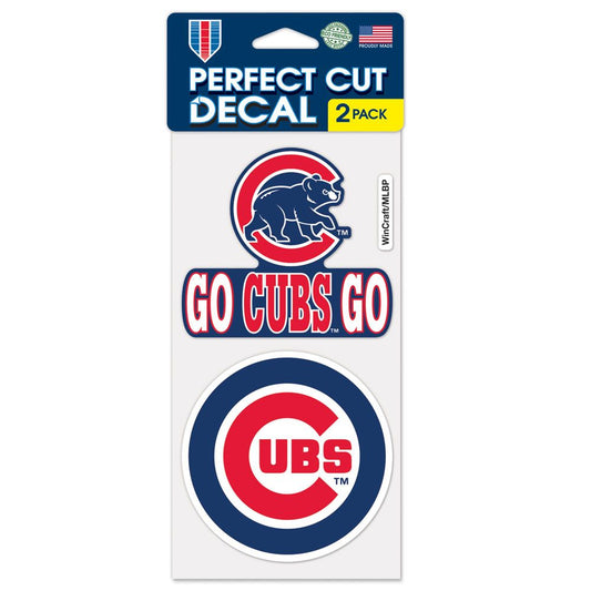 Chicago Cubs Perfect Cut Decal Set Of Two 4" x 8"