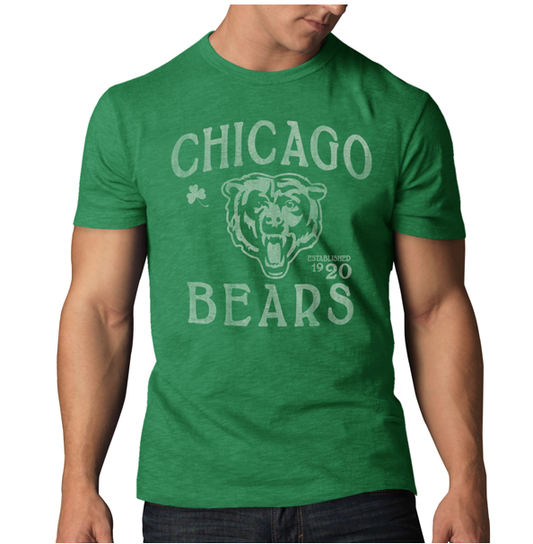 Men’s Chicago Bears Kelly Green Logo Scrum Tee By ’47 Brand