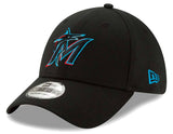 Men's Miami Marlins New Era Black Team Classic 39THIRTY Flex Hat - Pro Jersey Sports