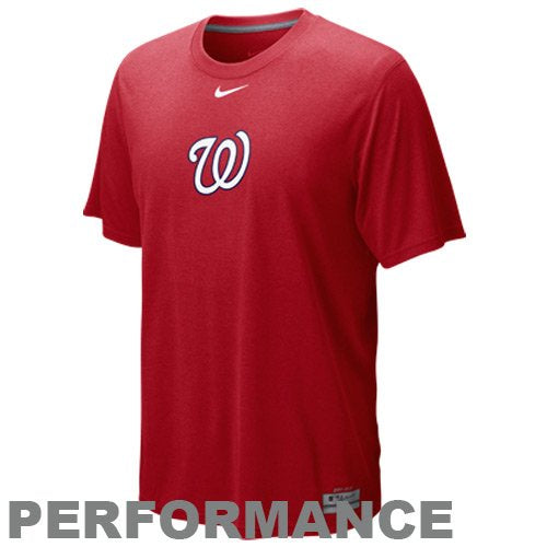 NIKE Washington Nationals Red Team Issue Legend Logo Red Performance T-shirt