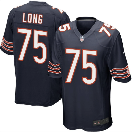 Chicago Bears Mens Kyle Long Nike Navy Blue Team Color Game Jersey