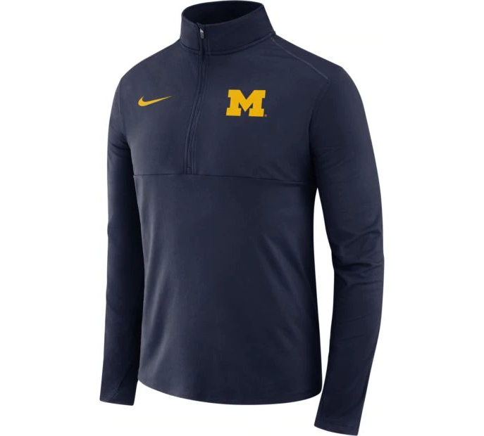 Nike Men's Michigan Wolverines Blue Core Half-Zip Shirt