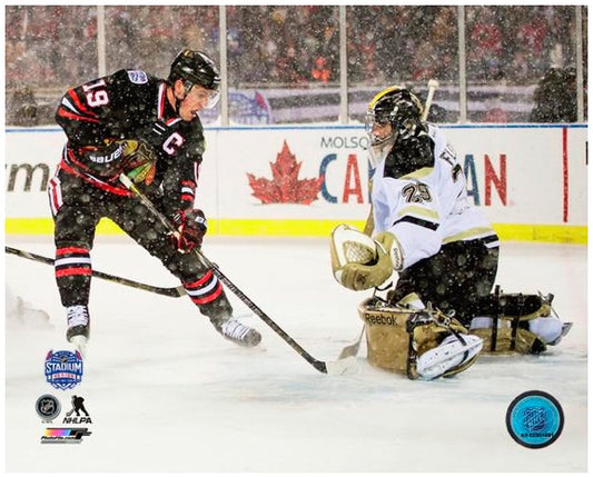 Jonathan Toews Chicago Blackhawks 2014 NHL Stadium Series Goal Action Photo (Size: 8X10)
