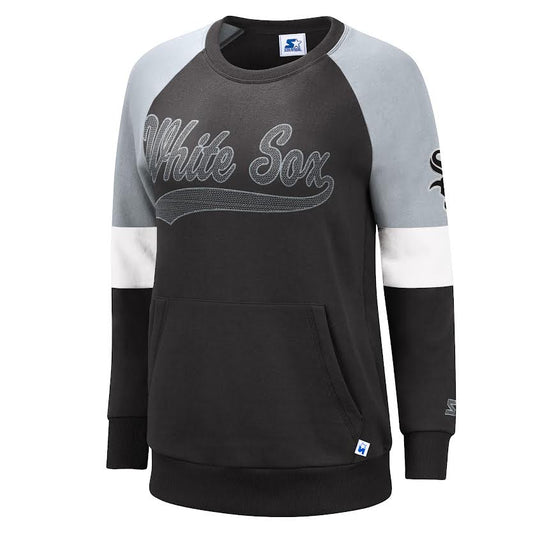 Women's Chicago White Sox Starter Black Crew Neck Sweatshirt