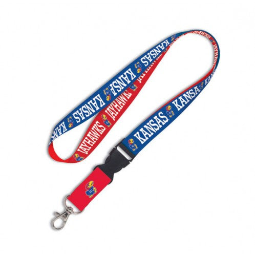 Kansas Jayhawks 1" Double Sided Lanyard With Detachable Buckle By Wincraft