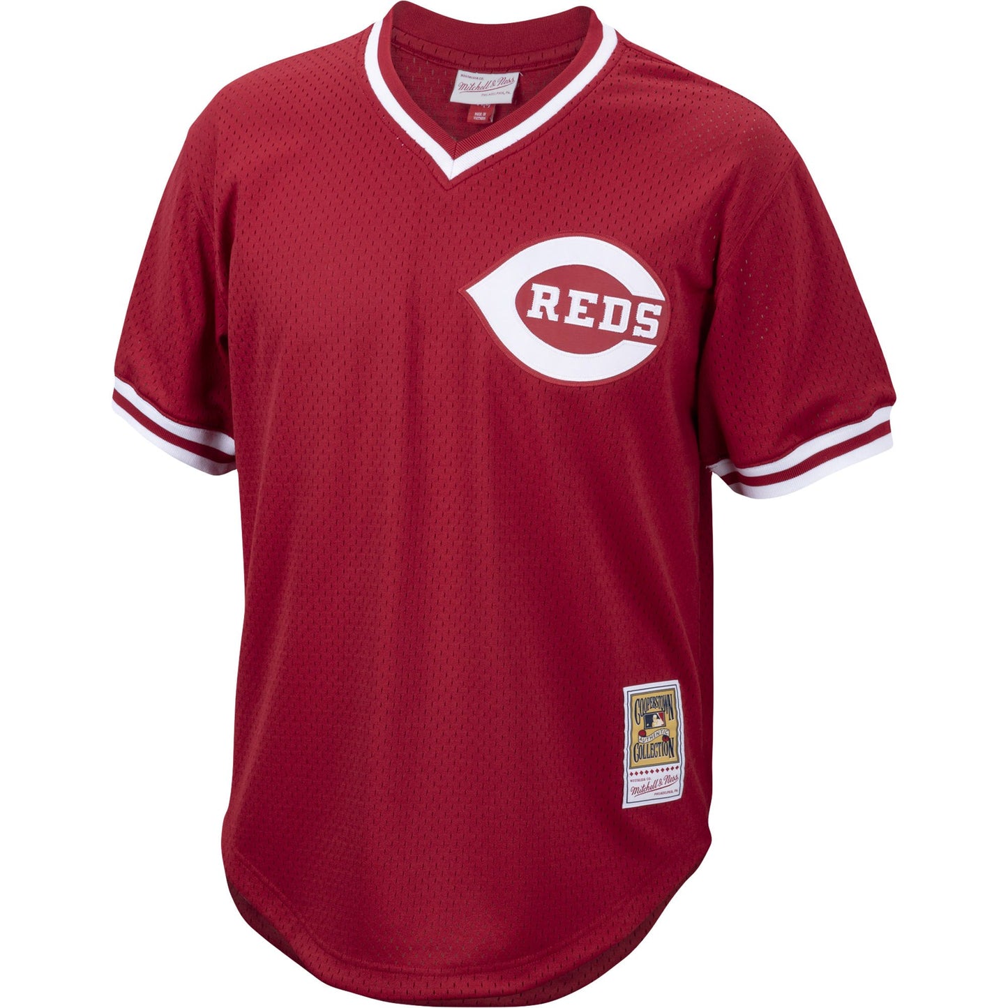 Men's Pete Rose Cincinnati Reds Mitchell & Ness Cooperstown Collection Authentic Mesh Batting Practice Jersey - Red