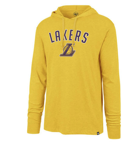 Mens Los Angeles Lakers '47 NBA Focus Club Hood Long Sleeve T-Shirt