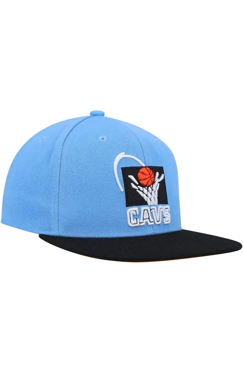 Men's Cleveland Cavaliers 2 Tone Blue/ Black Mitchell & Ness NBA Core Basic Hardwood Classics Snapback Hat