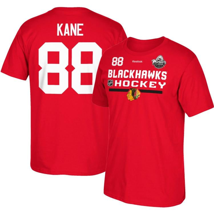 Men's Chicago Blackhawks 2017 NHL Winter Classic Chicago Blackhawks Patrick Kane #88 Locker Room Red Player T-Shirt