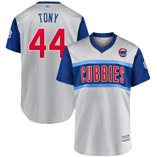 Men's Chicago Cubs Anthony Rizzo "Tony" Majestic Gray 2019 MLB Little League Classic Replica Player Jersey