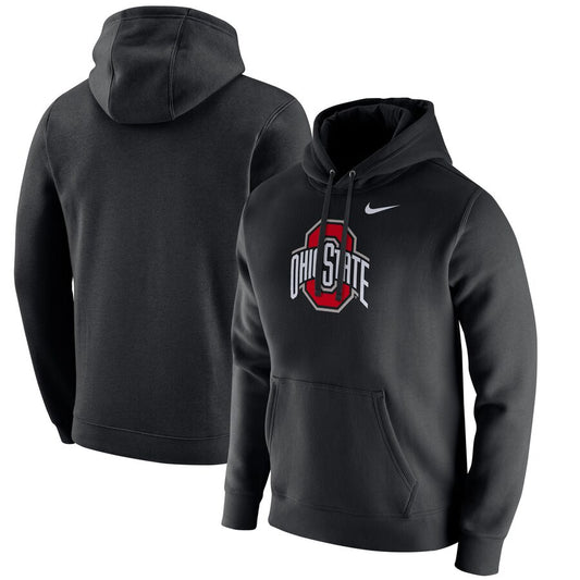 Ohio State Buckeyes Nike Logo Club Fleece Pullover Hoodie - Black