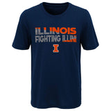 Youth Illinois Fighting Illini NCAA Navy Flux Dual Blend Tee - Pro Jersey Sports
