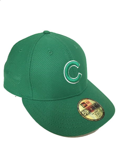 Mens Chicago Cubs Kelly Green St. Patrick's Day Low Crown Diamond Era 59FIFTY Fitted Hat By New Era