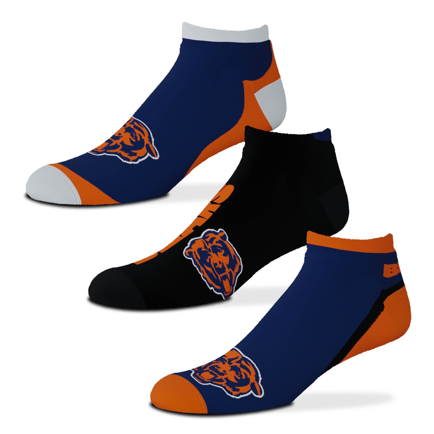 Men's Chicago Bears Flash 3-Pack FBF Crew Socks