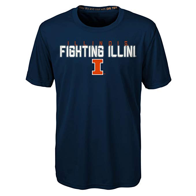 Youth Illinois Fighting Illini Genuine Stuff NCAA Navy Dri Tek Shirt