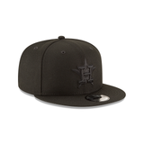 Men's Houston Astros New Era Black On Black Tonal 9FIFTY Snapback Hat - Pro Jersey Sports