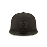 Men's Houston Astros New Era Black On Black Tonal 9FIFTY Snapback Hat - Pro Jersey Sports