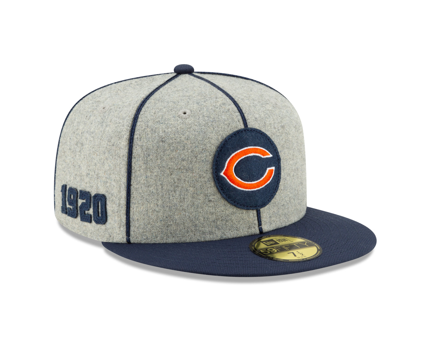 Chicago Bears Established 2019 On Field 1920 Sideline "C" Logo Home 59FIFTY Fitted Hat