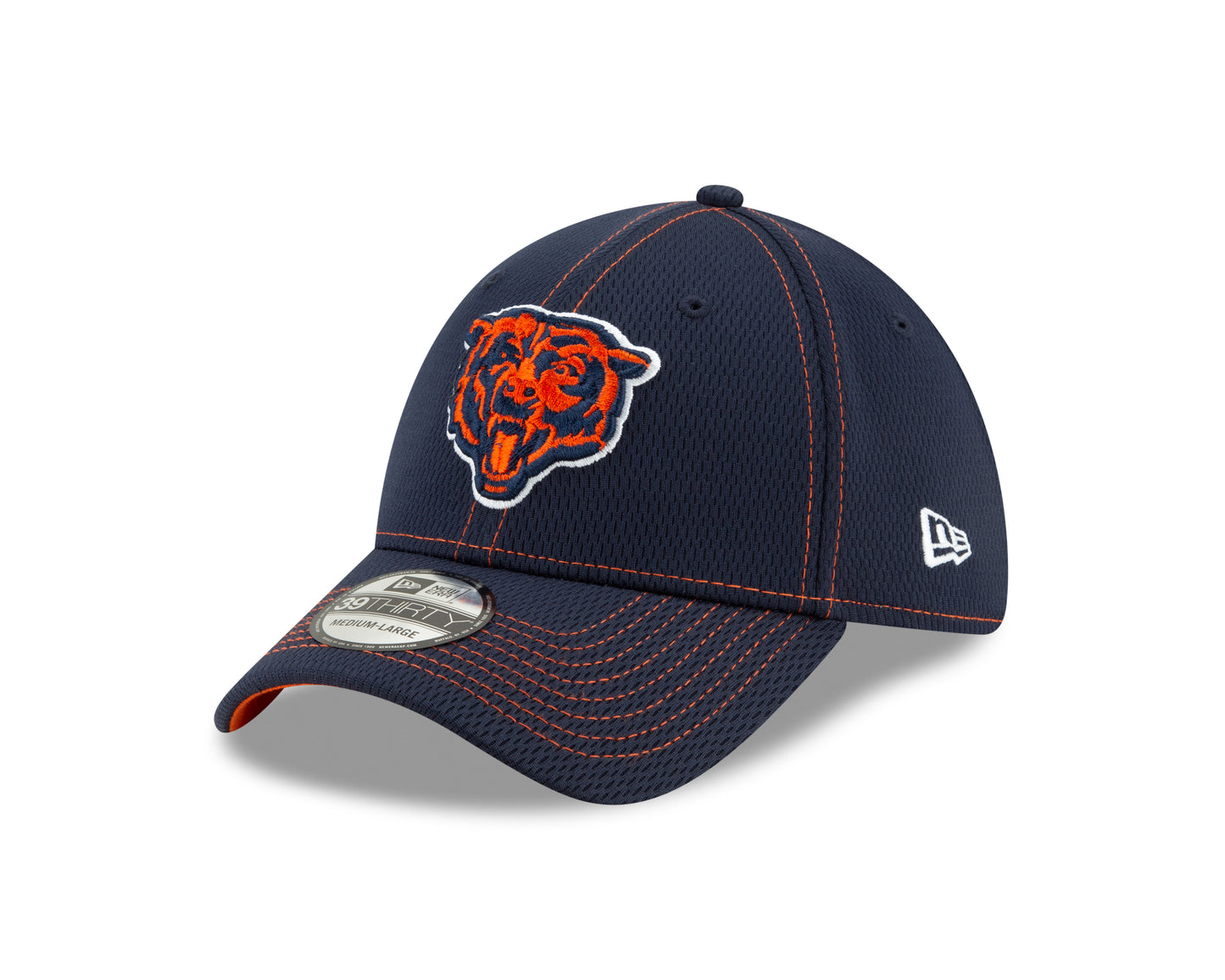 Chicago Bears 2019 Established Collection Sideline Road Bear Head Logo 39THIRTY Flex Hat