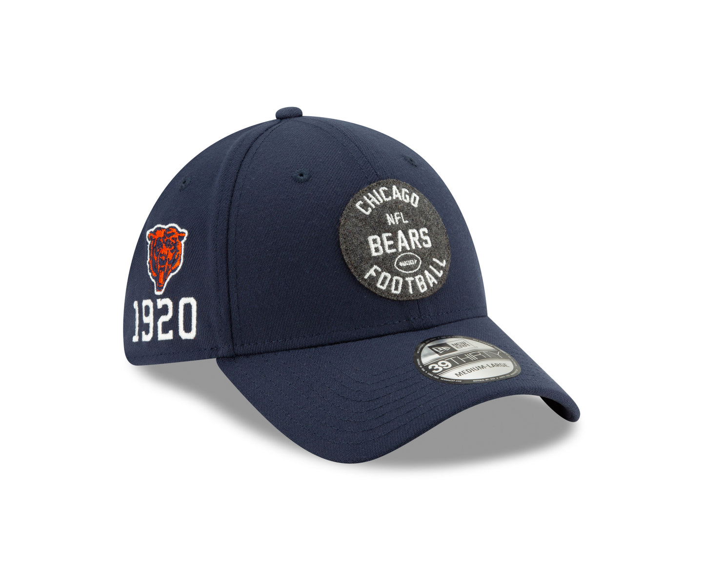 Chicago Bears 2019 Established Collection Sideline 1930 Home 39THIRTY Flex Hat