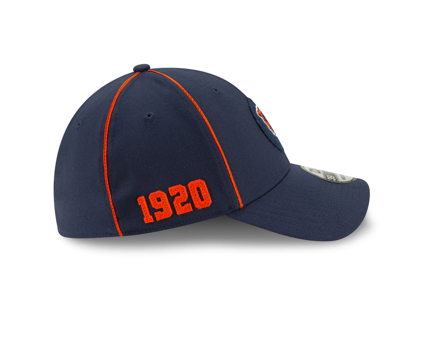 Chicago Bears 2019 Established Collection Sideline 1920 Home Bear Head Logo Navy 39THIRTY Flex Hat