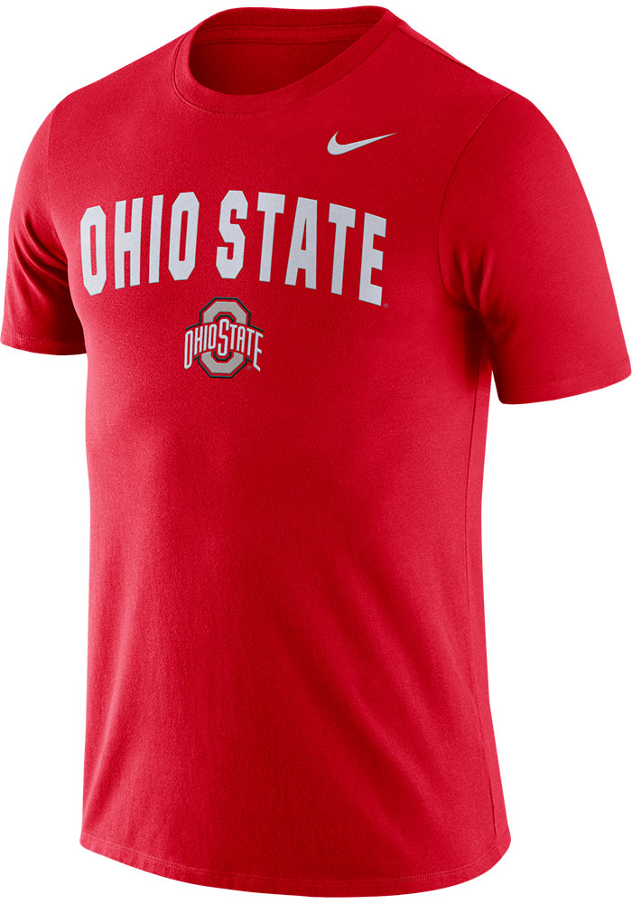 Men's Ohio State Buckeyes Nike Arch Suede Tee- Scarlet