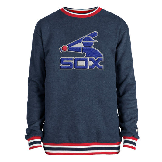 Mens Chicago White Sox New Era Navy Cooperstown Collection Batterman Logo Crew Neck Sweatshirt