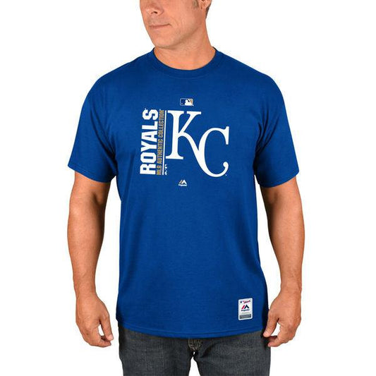 Men's MLB Kansas City Royals Majestic Royal Authentic Collection Team Icon T-Shirt