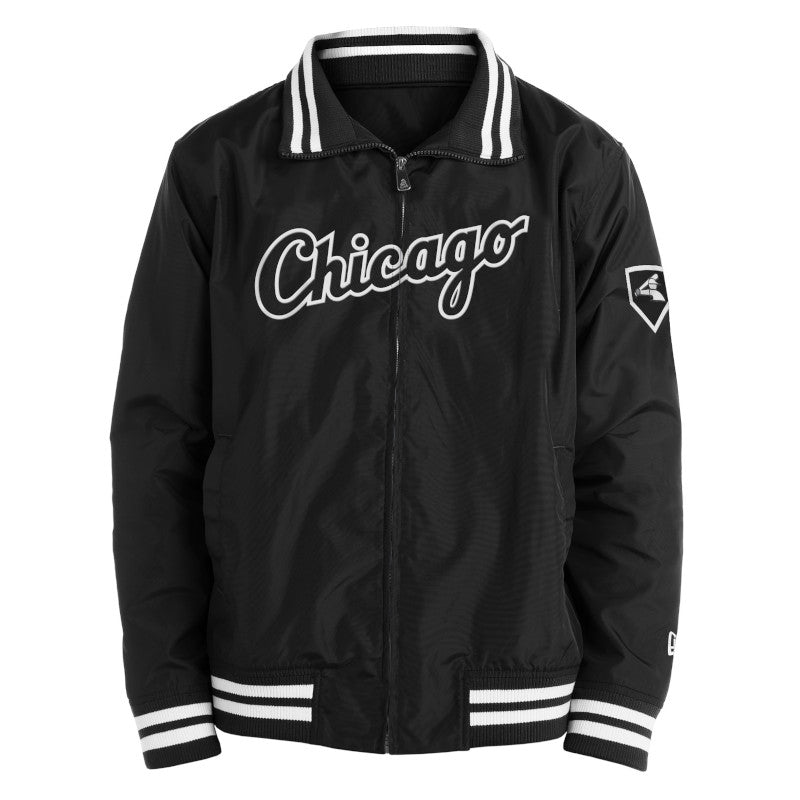 Men's Chicago White Sox Black New Era Clubhouse Full Zip Jacket