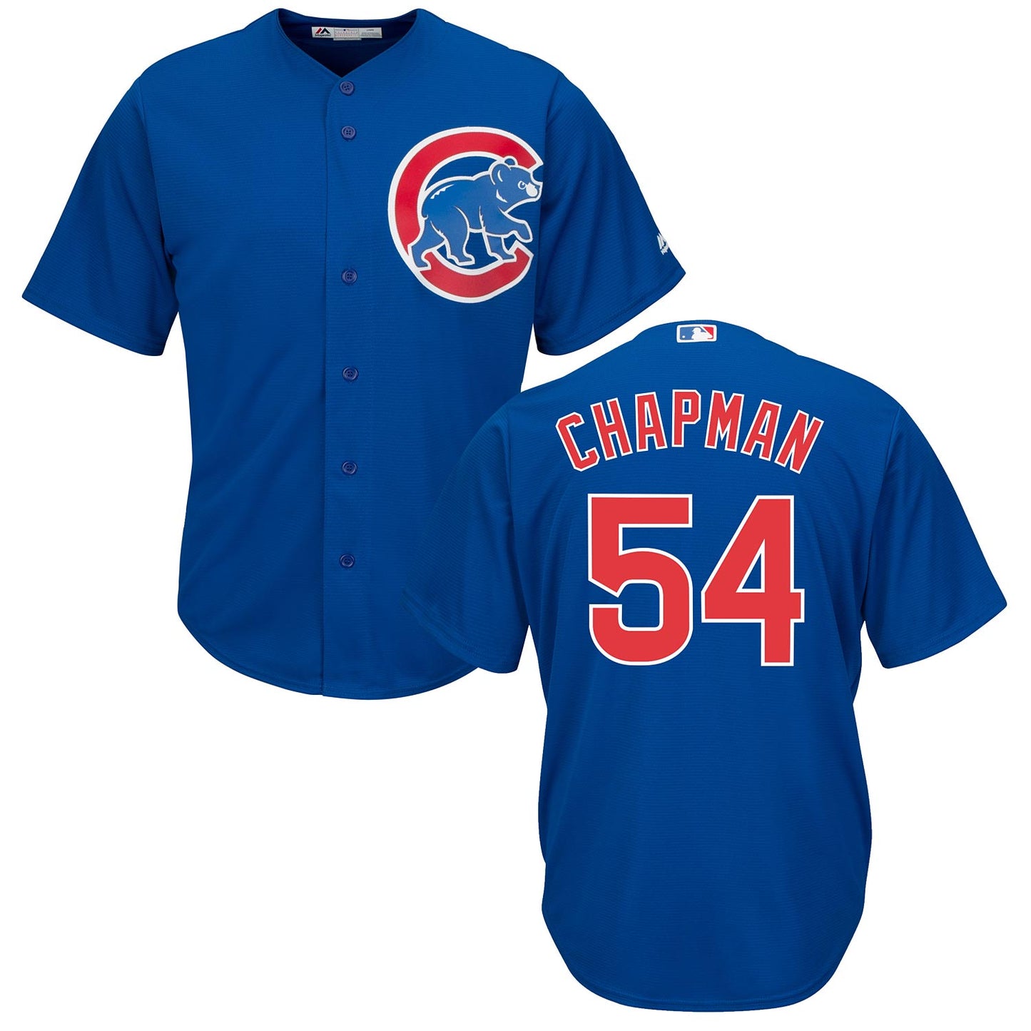 Chicago Cubs Aroldis Chapman Mens Blue Alternate Cool Base Replica Jersey