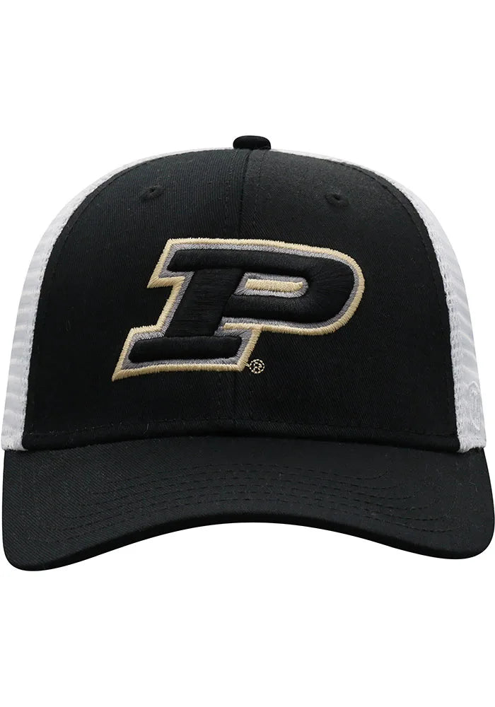 Men's Purdue Boilermakers Top of the World Victory Black/White Trucker Snapback Hat