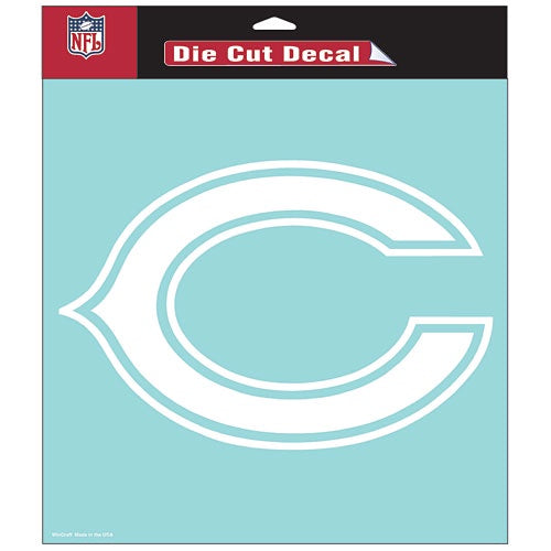 Chicago Bears 8X8 Perfect Cut White Decal by Wincraft