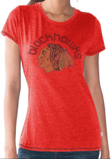 Women's Chicago Blackhawks Red Friday Night Lights Tee - Pro Jersey Sports