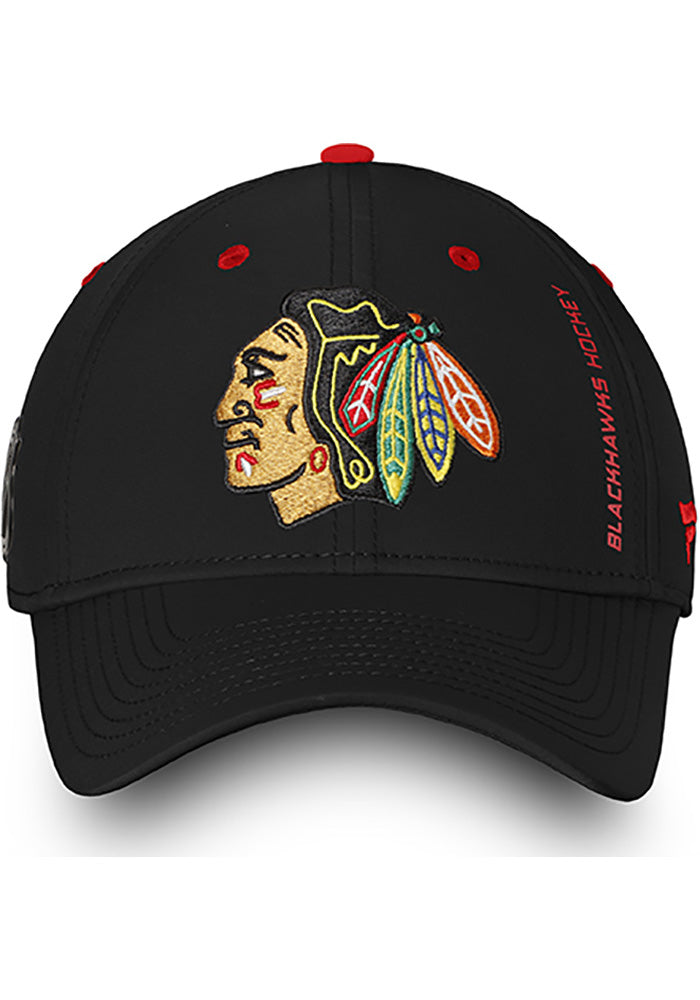 Chicago Blackhawks Mens Black Authentic Pro Rinkside Speed Flex Hat