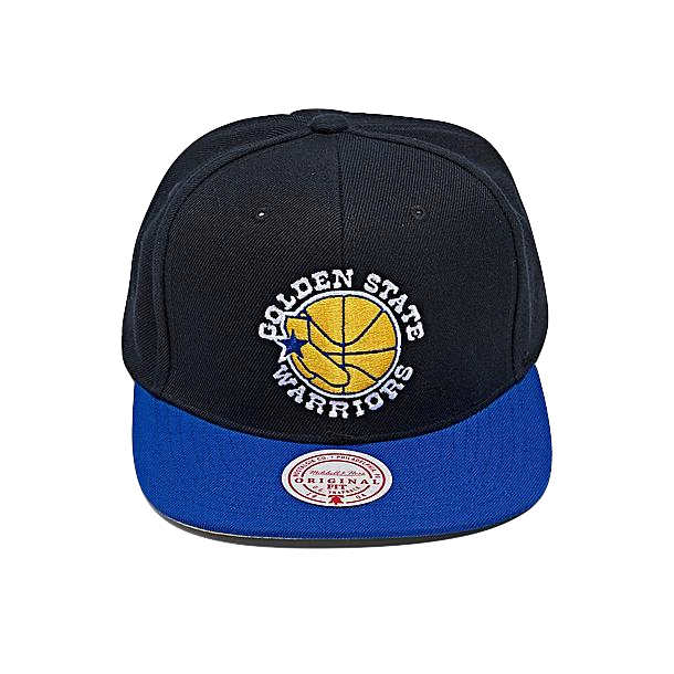 Men's Golden State Warriors 2 Tone Black/Royal HWC Mitchell & Ness Snapback Hat