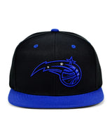 Men's Orlando Magic NBA Black Royality Mitchell & Ness Snapback Hat - Pro Jersey Sports