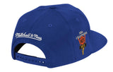 Men's Detroit Pistons Hardwood Classics Mitchell & Ness Script Champ Year Trophy Royal Snapback Hat - Pro Jersey Sports